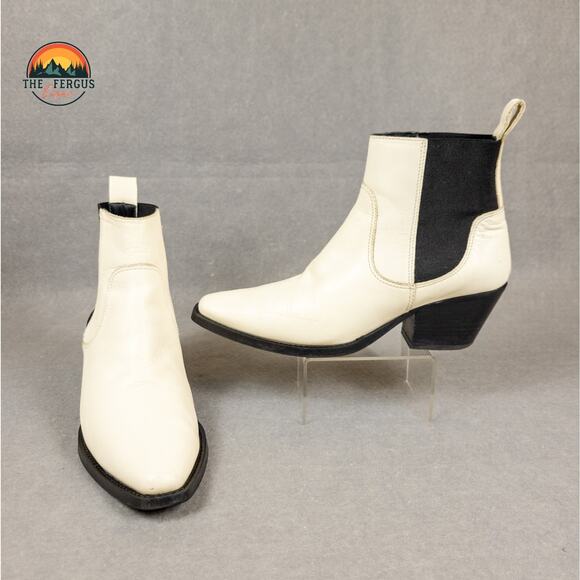 Everlane Boot Leather Made in Italy Wild Western Americana Style White Size 7 - Picture 1 of 16